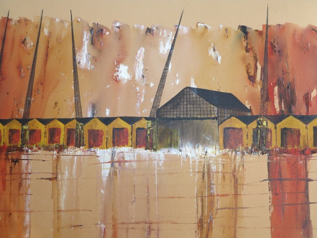 Painting of the Porto Alegre docks. Bric da Redenção, Porto Alegre