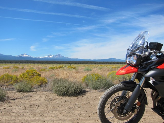 The Triumph and the Three Sisters. Just outside Sisters, Oregon, September 2nd, 2012