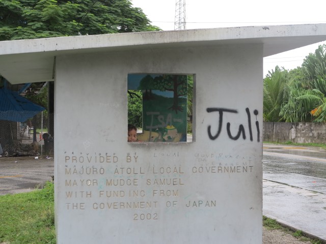 Bus stop, donation from Japan. Majuro, November 2012