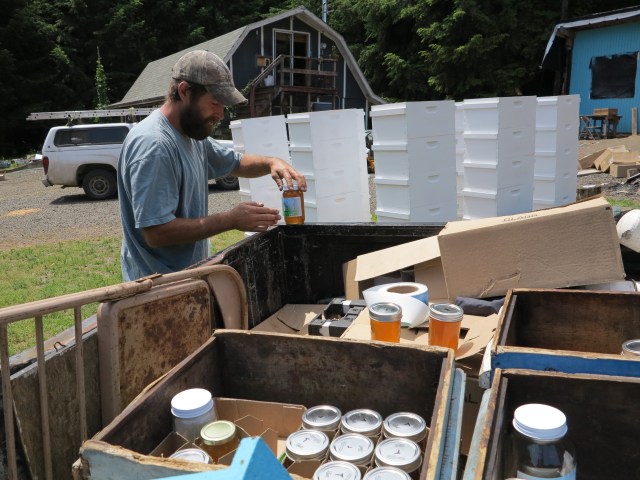 Local Honey, labeled on the spot!