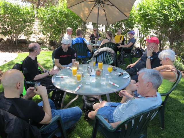 The entire group on two tables