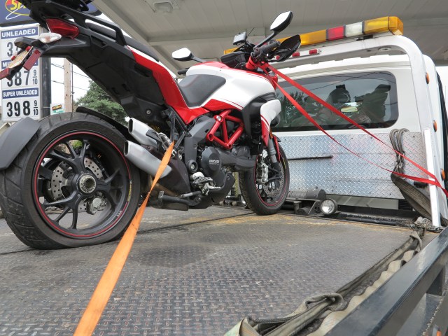 Refueling the tow truck