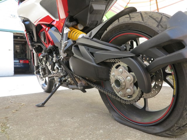 The bike will have to stay in this sorry state for several days