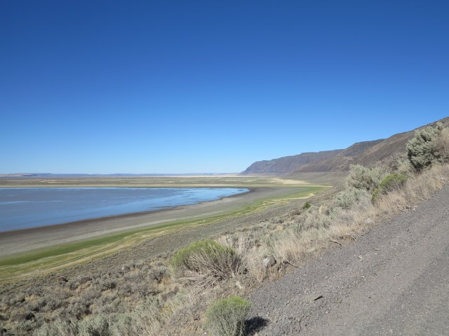 View of Campbell Lake on the climb to Hart Mountain