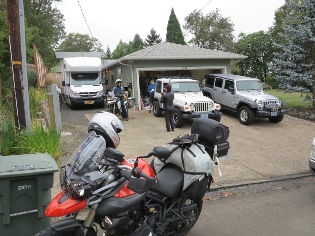 Picking Christian up to ride together to the Rally