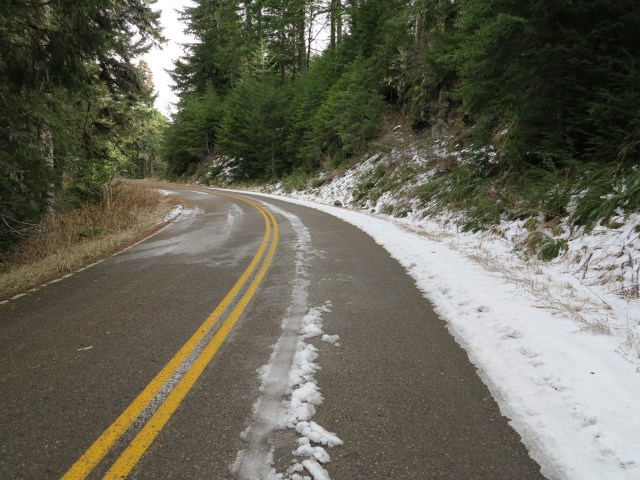 Areas with last signs of snow closer to the top of Mary's Peak