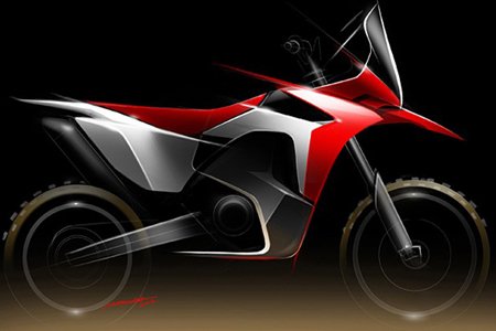 One of the three types of images that have been  sketched by motorcycle journalists for the new Africa Twin 