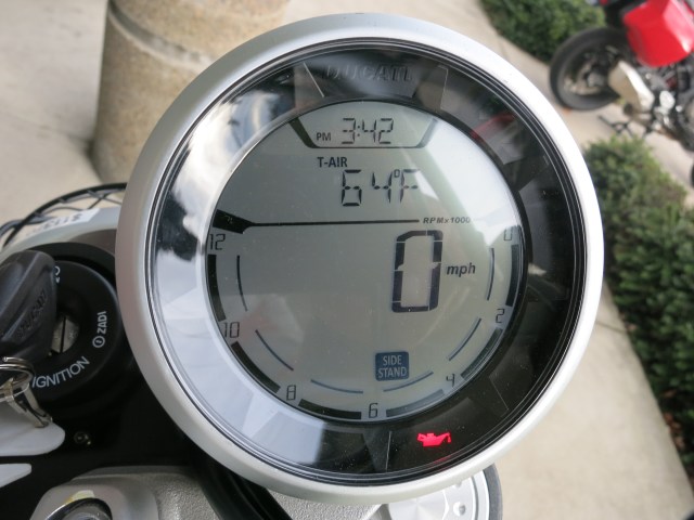 Besides speed, RPM and time, you will get one of either ambient temperature, trip 1, trip 2 or odometer.