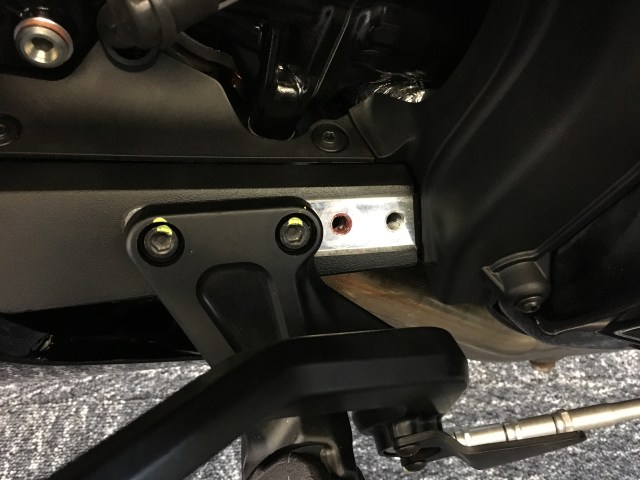 Left foot controls positioned at the most forward setting