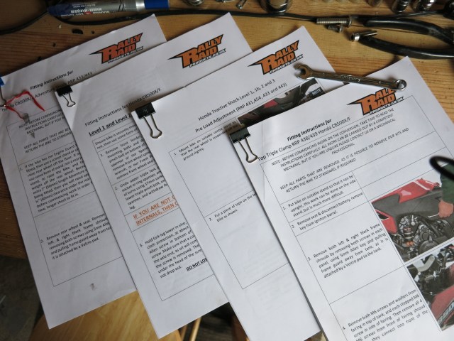 Rally Raid Products - set of instructions for Installing Level III Kit on CB500X