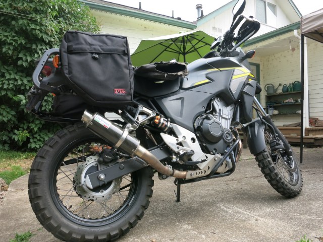 New set up. Bags do not interfere with blinkers.