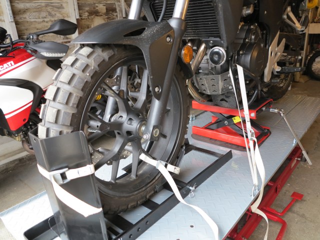 Lifted the rear of the bike