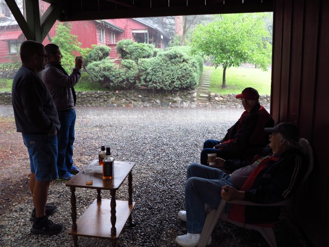 Shooting the sh!t and bench racing under the porch