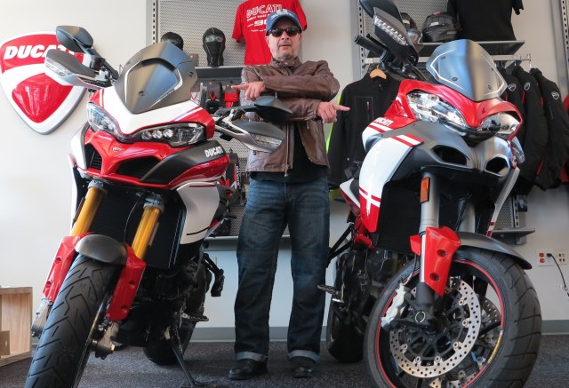 2016 Ducati Multistrada Pikes Peak on the right, my 2013 Pikes Peak on the right.