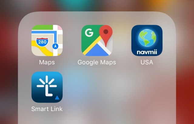 Just a sample of the many navigation apps available for smart phones